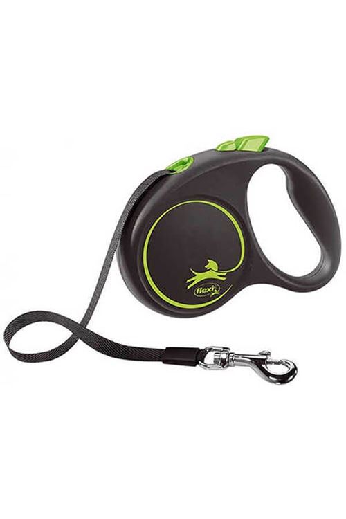 Flexi Black Design Şerit Otomatik Köpek Gezdirme Tasması Yeşil Small 5 Mt