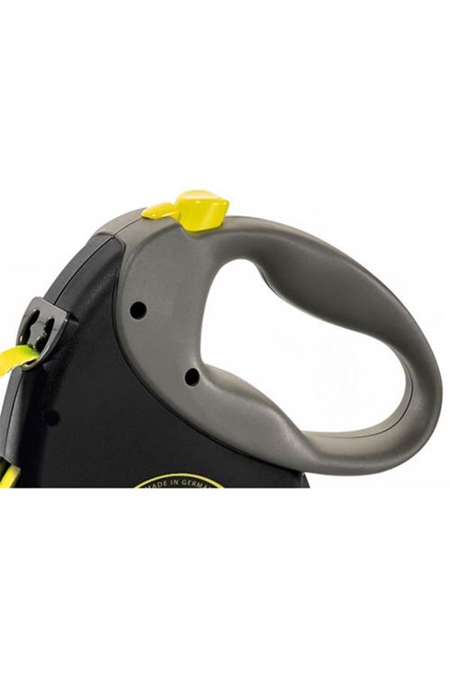 Flexi Neon Reflektörlü Şerit Otomatik Köpek Gezdirme Tasması Large Siyah 8 Mt