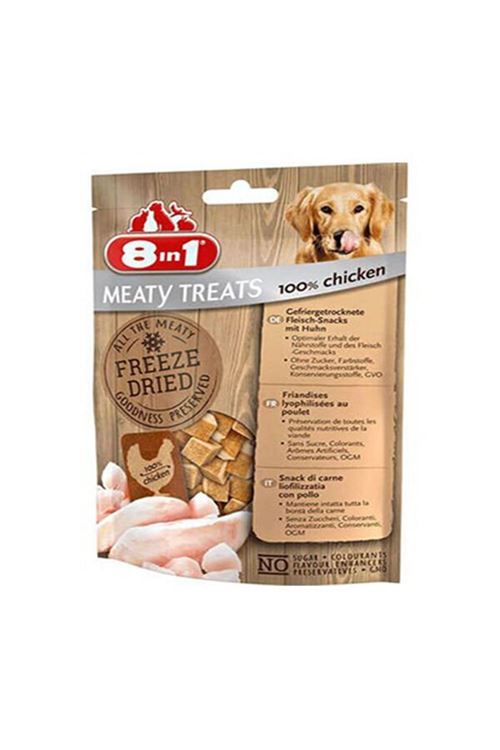 8 in 1 Freeze Dried Tahılsız Kurutulmuş Tavuklu Köpek Ödül Maması 50 Gr