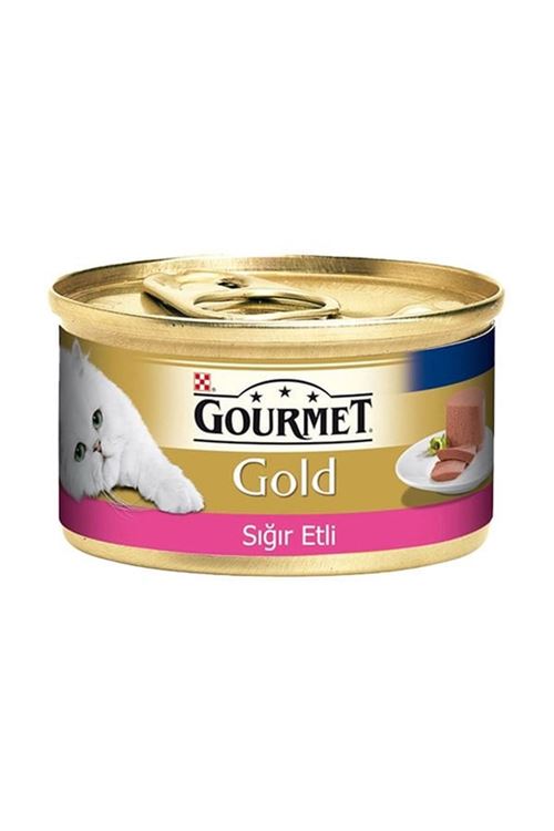 Gourmet Gold Kıyılmış Sığır Etli Yetişkin Konserve Kedi Maması 85 Gr