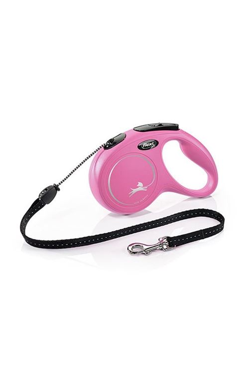 Flexi New Classic İp Otomatik Köpek Gezdirme Tasması Medium Pembe 5 Mt