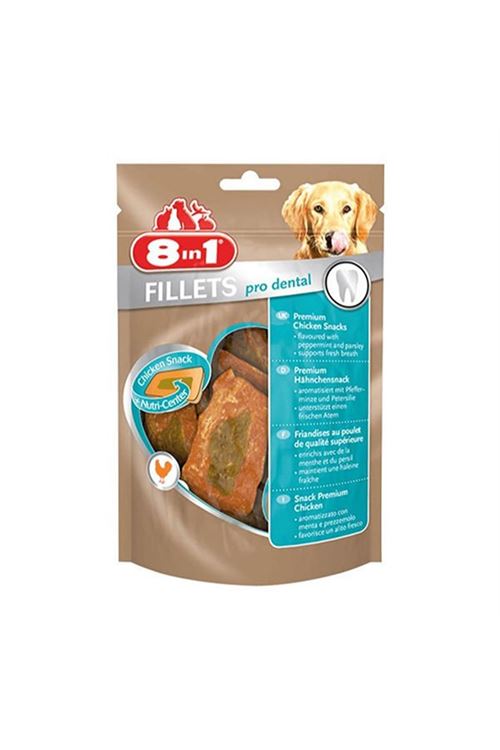 8 In 1 Fillets Pro Breath Fileto Tavuklu Köpek Ödül Maması Small 80 Gr