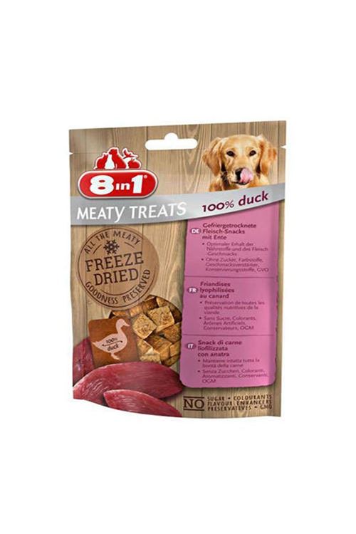 8 in 1 Freeze Dried Tahılsız Kurutulmuş Ördekli Köpek Ödül Maması 50 Gr