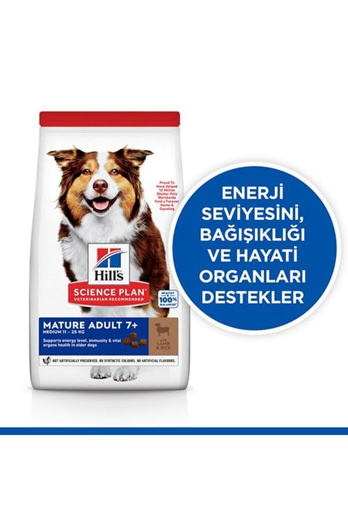 Hills Mature Senior +7 Medium Orta Irk Kuzu Etli Yaşlı Köpek Mamasi 2.5 Kg