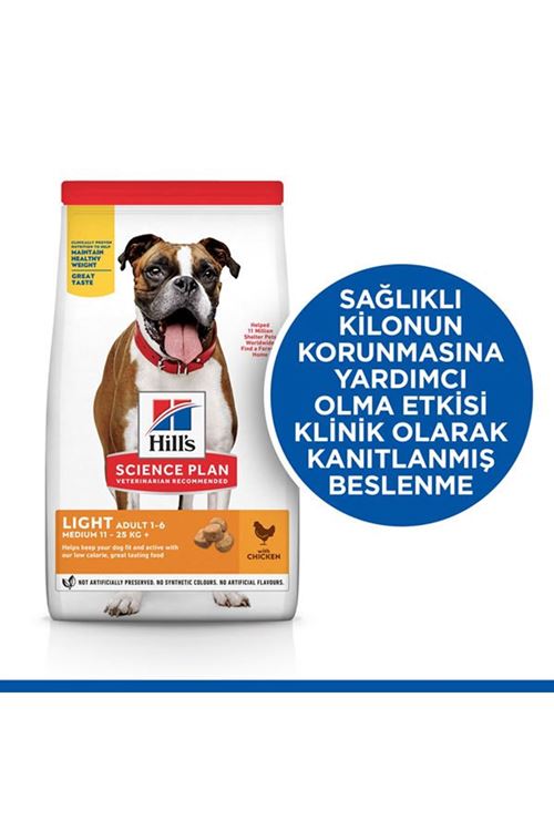 Hills Light Orta Irk Tavuklu Diyet Köpek Maması 14 Kg