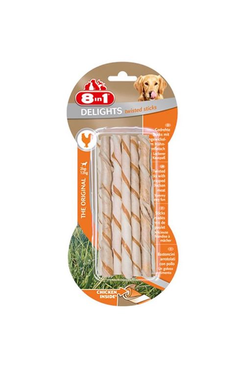 8 In 1 Delights Twisted Tavuklu Burgu Köpek Kemik Ödülü 10x55 Gr
