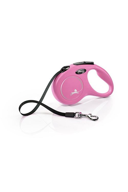 Flexi New Classic Şerit Otomatik Köpek Gezdirme Tasması Small Pembe 5 Mt