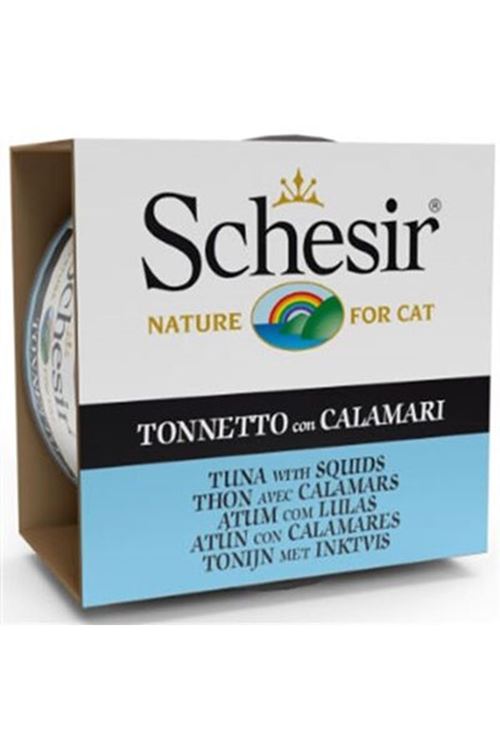 Schesir Ton Balık ve Kalamarlı Yetişkin Konserve Kedi Maması 85 Gr