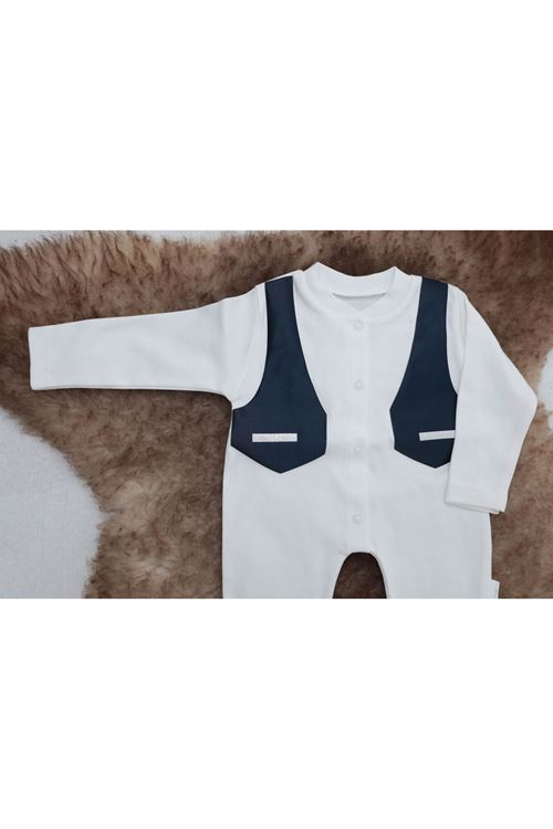 Sema Baby Pamuklu Bebek Tulumu 3-6 Ay - Smokin