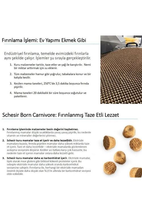 Schesir Born Carnivore Tavuklu Somonlu ve Ringa Balıklı Yetişkin Kedi Maması 255 Gr