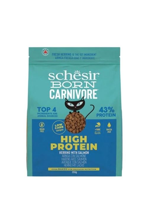 Schesir Born Carnivore Somonlu ve Ringa Balıklı Yetişkin Kedi Maması 255 Gr