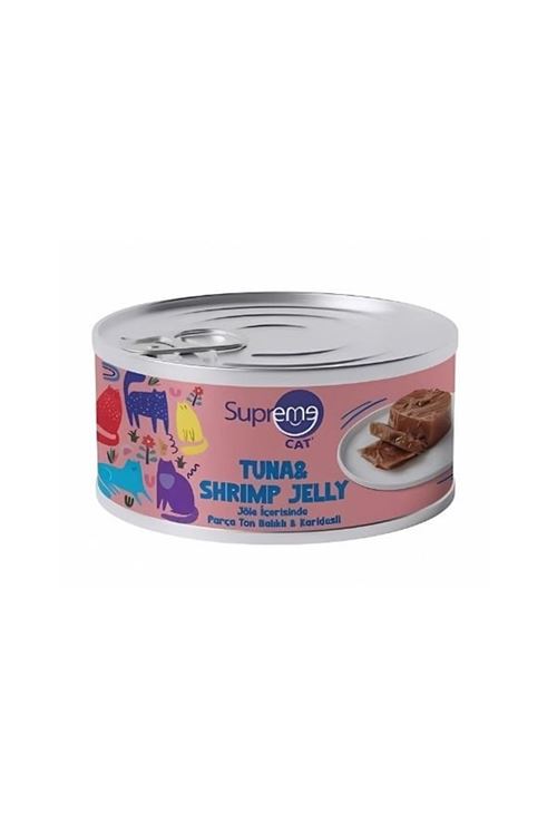 Supreme Cat Jöle İçerisinde Ton Balıklı ve Karidesli Yetişkin Kedi Konservesi 85 Gr