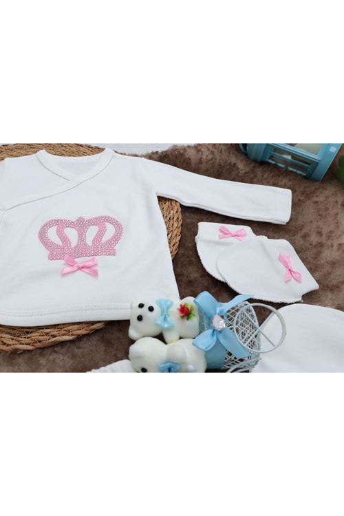 Sema Baby 5 Parça Hastane Çıkışı Zıbın Seti 0-3 Ay - Princess