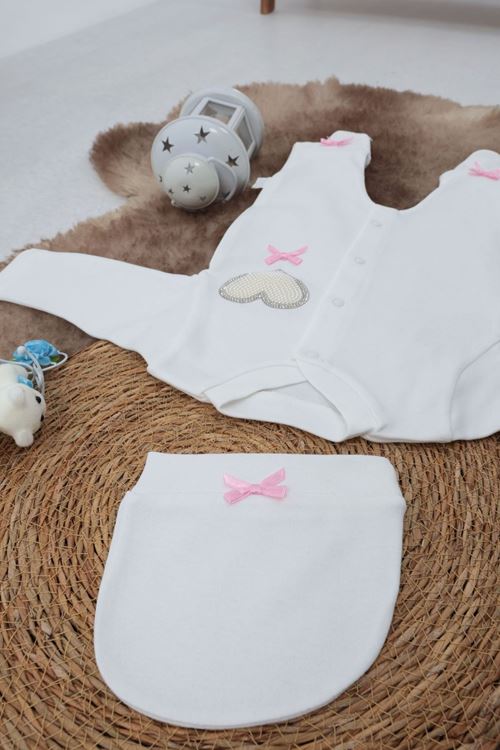 Sema Baby Pamuklu Bebek Tulum Seti 0-3 Ay - Love