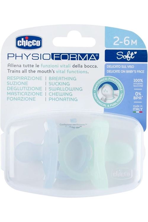 Chicco PhysioForma Soft 2'li Silikon Emzik 2-6 Ay Erkek