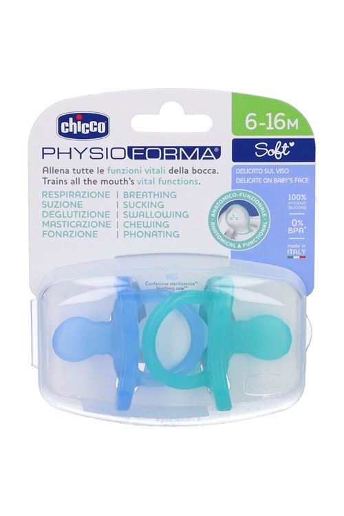 Chicco PhysioForma Soft 2'li Silikon Emzik 6-16 Ay Erkek