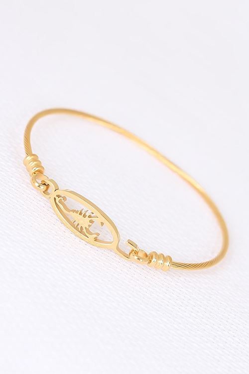 Gold Çelik Akrepli Erkek Kelepçe Bileklik