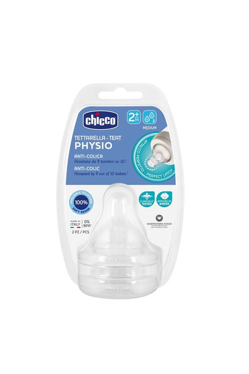 Chicco Wellbeing Silikon 2'li Biberon Emziği 2 ay+
