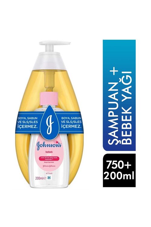 Johnson's Baby Gold Şampuan 750 ml + Bebek Yağı 200 ml