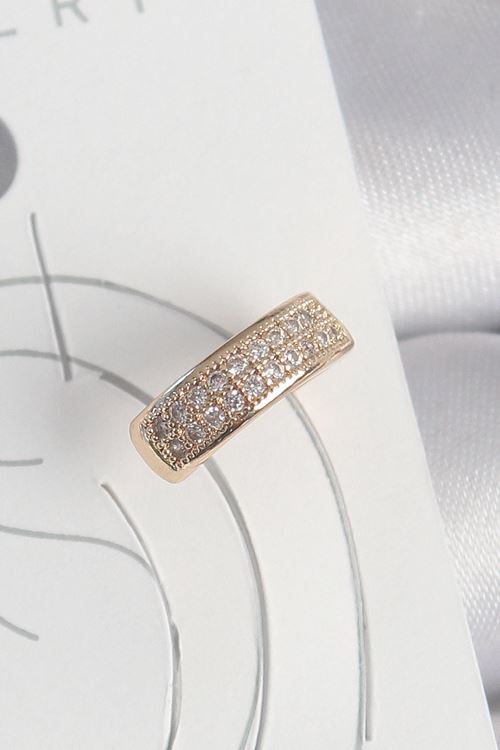 Pirinç Gold Renk Zirkon Taşlı Kadın Kıkırdak Küpe