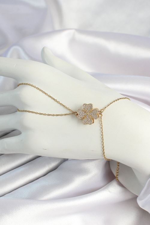 316L Çelik Gold Renk Zincirli Dönen Yonca Figürlü Şahmeran