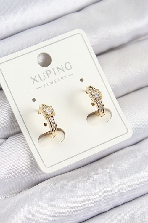 Xuping Zirkon Taşlı Kemer Model Gold Renk Kadın Küpe