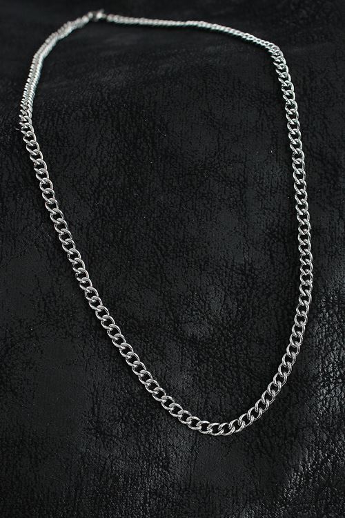 316L Çelik Klasik Oval Zincir Model Gümüş Renk Erkek Kolye