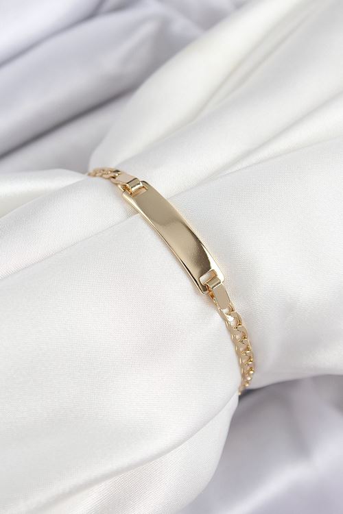 Pirinç Dikdörtgen Model Gold Renk Xuping Bebek Künyesi