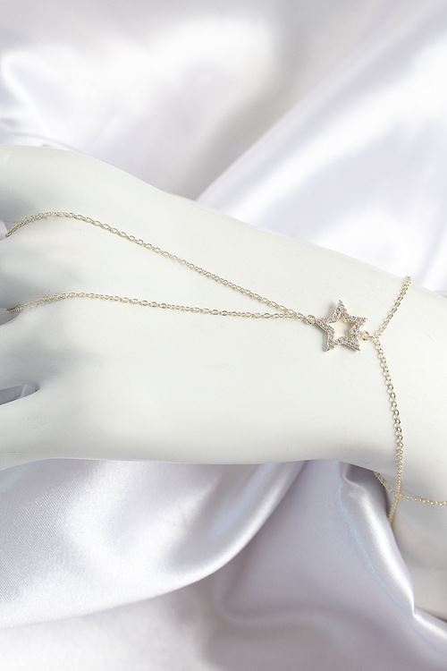 Pirinç Zirkon Taşlı Yıldız Model Gold Renk Kadın Şahmeran