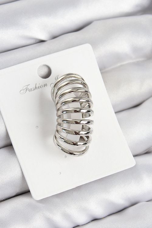 Pirinç Yay Model Gümüş Renk Sağ Kıkırdak Küpe