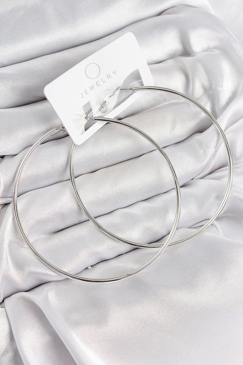 Pirinç Halka Model Gümüş Renk Kadın Küpe