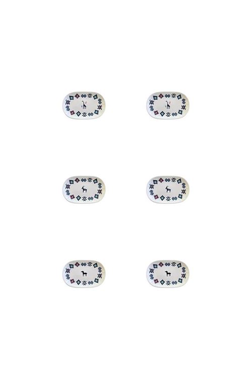 Porser Porselen Hitit Oval Kayık Tabak Takımı 20x13cm 6 Parça