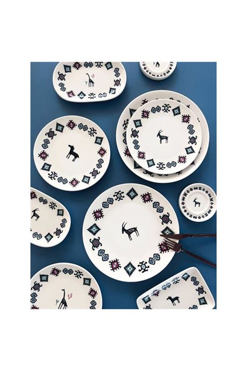 Porser Porselen Hitit Dikdörtgen Kayık Tabak Takımı 21x13cm 6 Parça