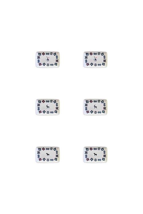 Porser Porselen Hitit Dikdörtgen Kayık Tabak Takımı 21x13cm 6 Parça