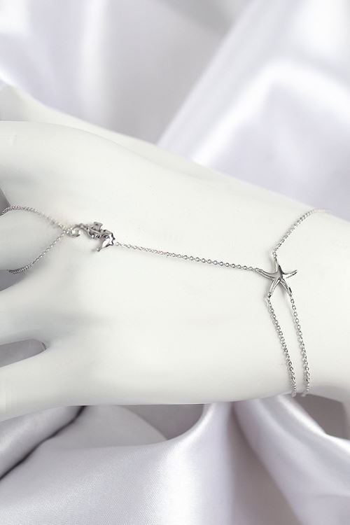 Pirinç Zirkon Taşlı Deniz Atı Ve Yıldız Model Gümüş Renk Şahmeran