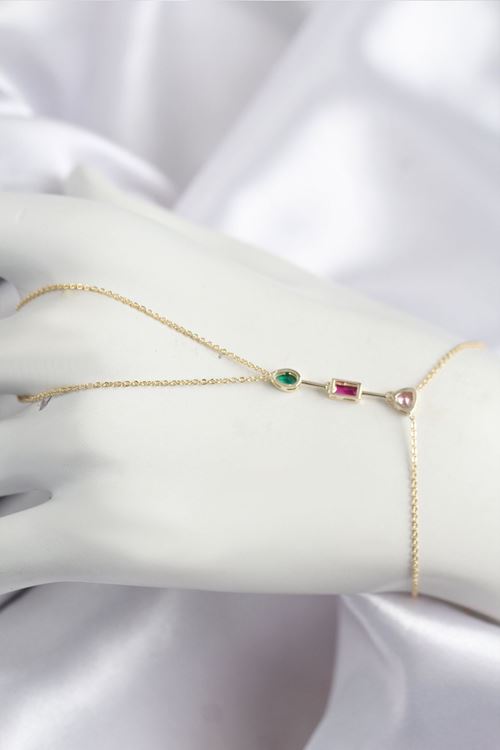 Pirinç Renkli Zirkon Taşlı Model Gold Renk Şahmeran