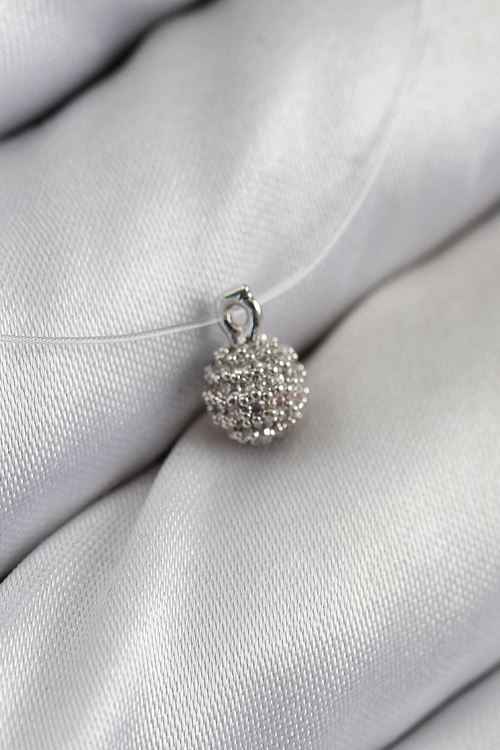 Misineli Topcuk Model Gümüş Renk Hayalet Kolye