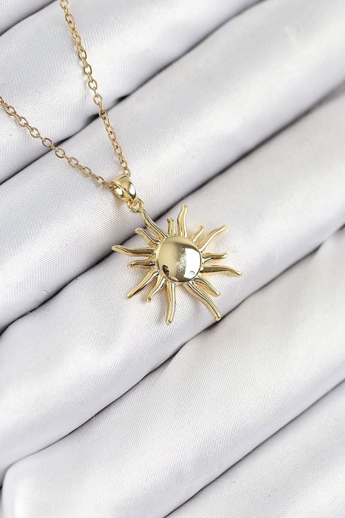 316L Çelik Güneş Model Gold Renk Kadın Kolye