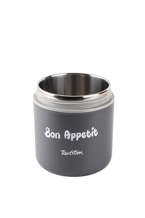 Tantitoni 2 Katlı Füme-Gri Paslanmaz Çelik Plastik Kaşıklı Yemek Taşıma Kabı 710Ml