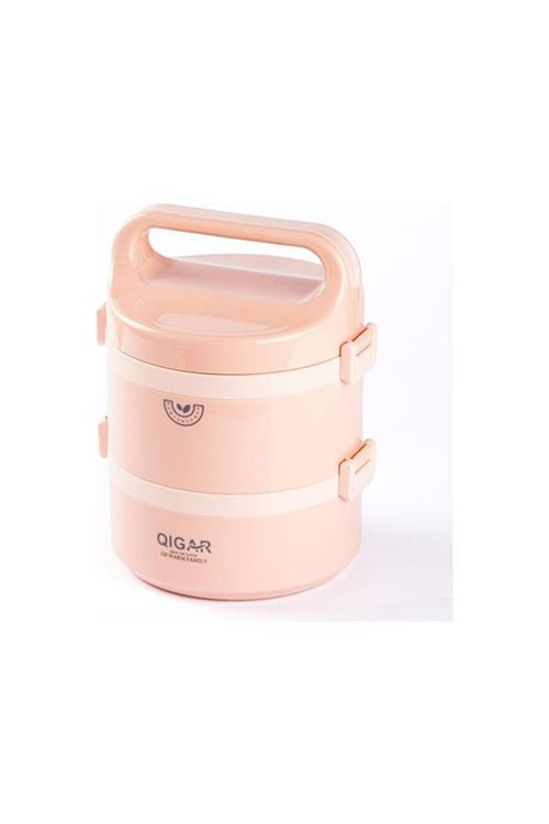 Tantitoni Katlı Paslanmaz Çelik Yuvarlak Yemek Taşıma Kabı 1.25L