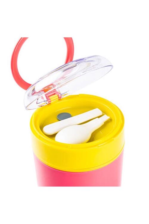 Tantitoni Tedemeı Pembe Sarı Paslanmaz Çelik Yuvarlak Yemek Taşıma Kabı 530ml