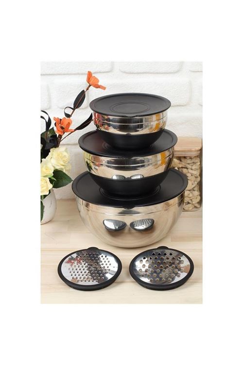 Arow 3'lü Rendeli Karıştırma Ve Saklama Kabı 9 Parça