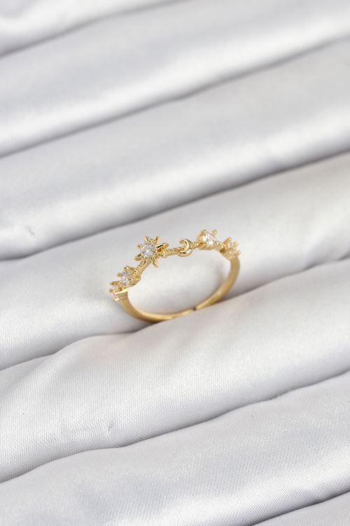 Pirinç Gold Renk Manifest Kadın Yüzük