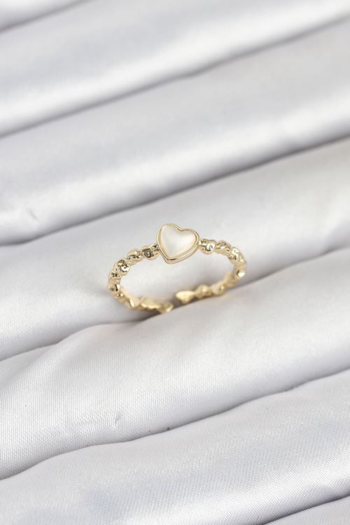 Pirinç Gold Renk Kalpli Model Kadın Yüzük