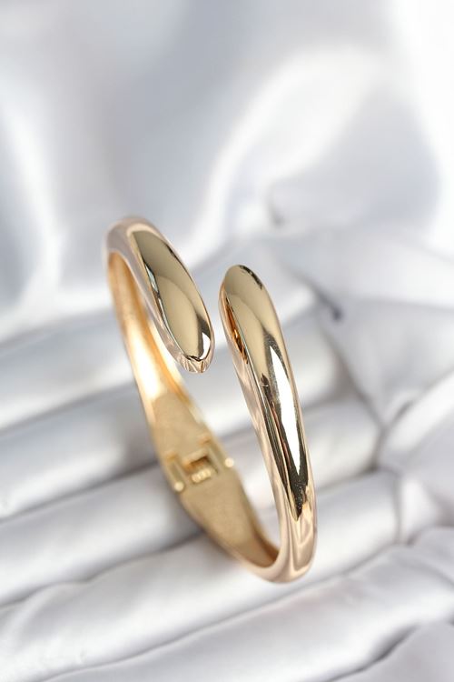 Gold Renk Pirinç Kadın Kelepçe Bileklik