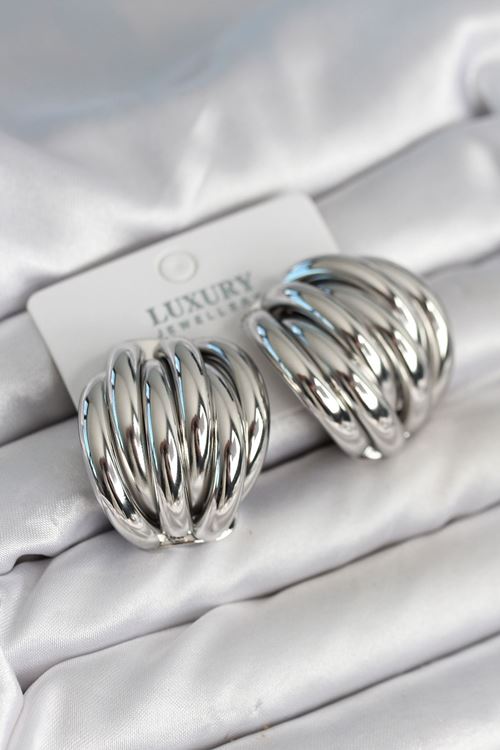 Pirinç Gümüş Renk Vintage Kadın Küpe