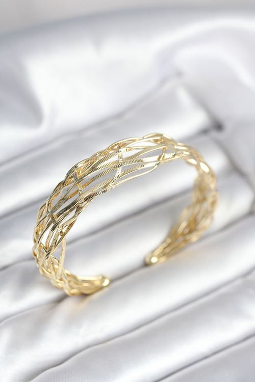 Gold Renk Pirinç Vintage Kadın Bileklik
