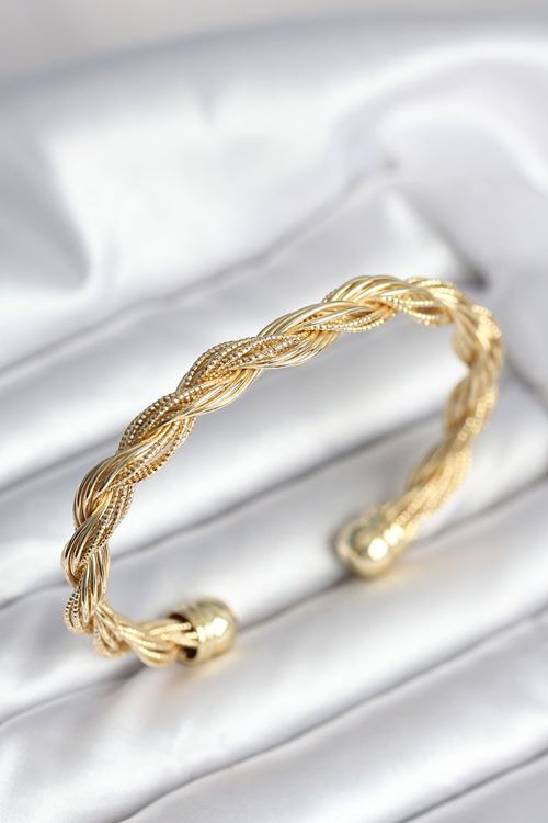 Burgu Zincir Model Gold Renk Kadın Vintage Bileklik