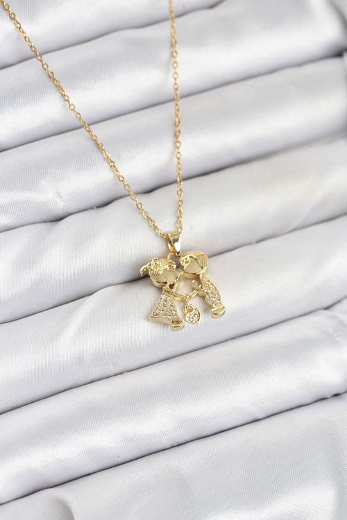 316L Çelik Zincir Gold Renk Erkek Kız Model Kadın Kolye